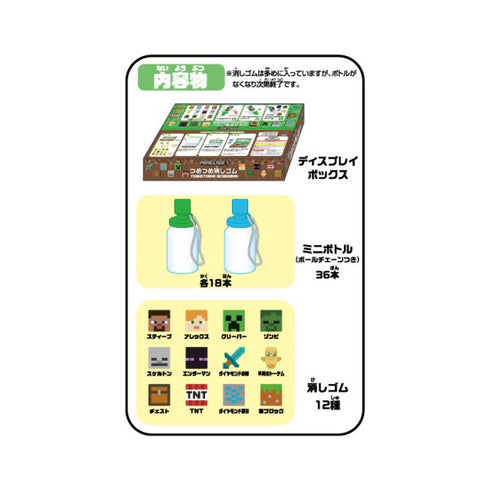 『マインクラフト』つめつめ消しゴム【1BOX ボトル36本入り】