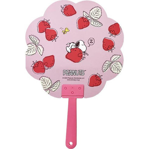 『PEANUTS/スヌーピー』ダイカットうちわ / B:いちご