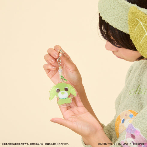 『お茶犬』キラキラアクリルキーホルダー リョク