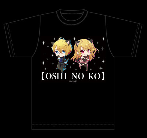 『【推しの子】』ぷちちょこグラフィックTシャツ【アクア&ルビー】黒ドレス
