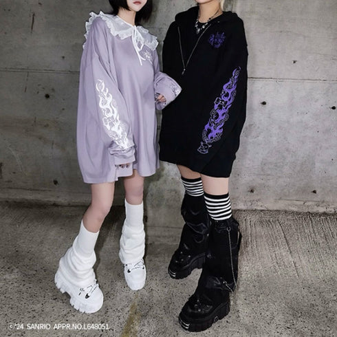 『サンリオキャラクターズ』QOOZA×Kuromi×東京13零式 / クロミトリプルコラボ L/S TEE PPL