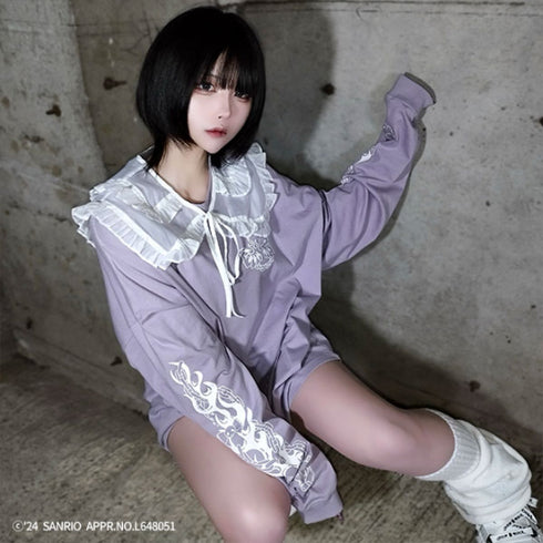 『サンリオキャラクターズ』QOOZA×Kuromi×東京13零式 / クロミトリプルコラボ L/S TEE PPL