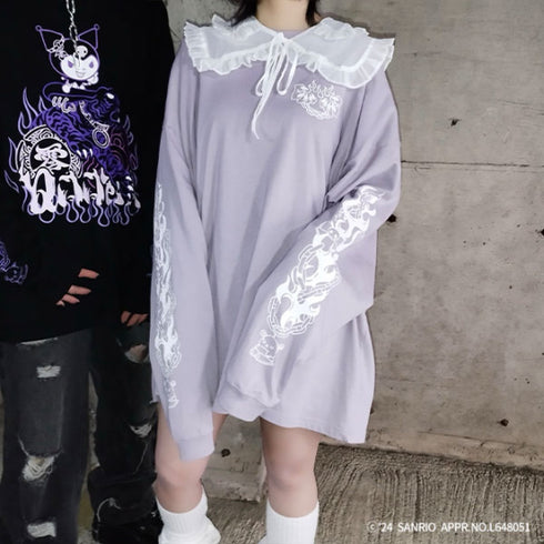 『サンリオキャラクターズ』QOOZA×Kuromi×東京13零式 / クロミトリプルコラボ L/S TEE PPL