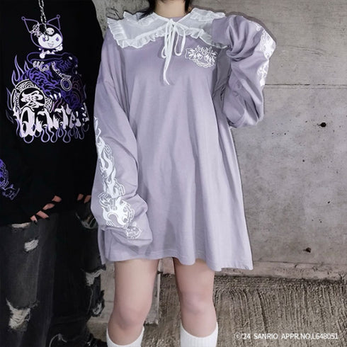 『サンリオキャラクターズ』QOOZA×Kuromi×東京13零式 / クロミトリプルコラボ L/S TEE PPL