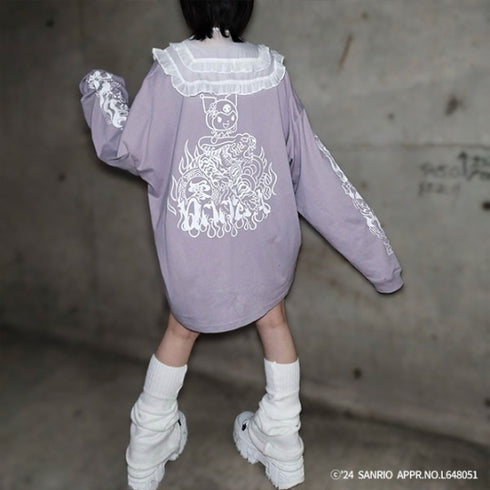 『サンリオキャラクターズ』QOOZA×Kuromi×東京13零式 / クロミトリプルコラボ L/S TEE PPL