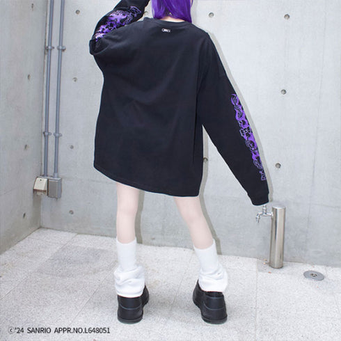 『サンリオキャラクターズ』QOOZA×Kuromi×東京13零式 / クロミトリプルコラボ L/S TEE BLK