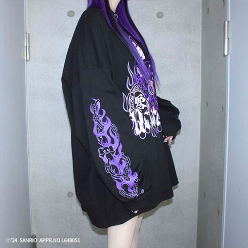 『サンリオキャラクターズ』QOOZA×Kuromi×東京13零式 / クロミトリプルコラボ L/S TEE BLK