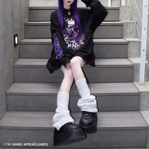 『サンリオキャラクターズ』QOOZA×Kuromi×東京13零式 / クロミトリプルコラボ L/S TEE BLK