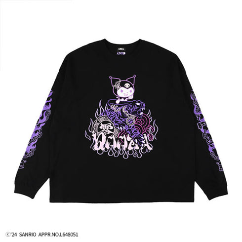 『サンリオキャラクターズ』QOOZA×Kuromi×東京13零式 / クロミトリプルコラボ L/S TEE BLK