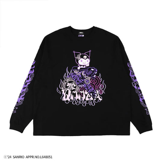 『サンリオキャラクターズ』QOOZA×Kuromi×東京13零式 / クロミトリプルコラボ L/S TEE BLK
