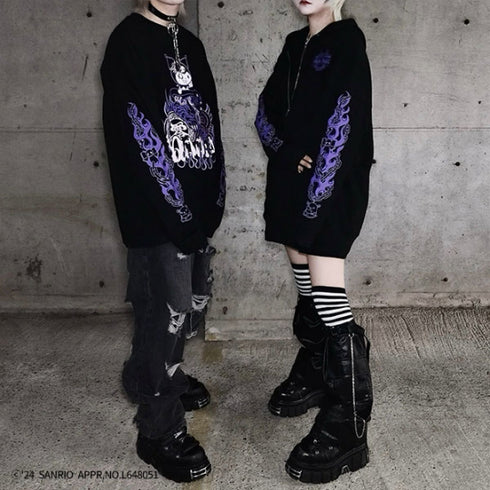 『サンリオキャラクターズ』QOOZA×Kuromi×東京13零式 / クロミトリプルコラボ ZIP HOODIE