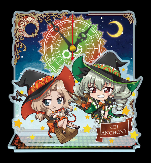 『ガールズ&パンツァー 最終章』ぷちちょこアクリルミニ時計【ケイ&アンチョビ】魔女ver.