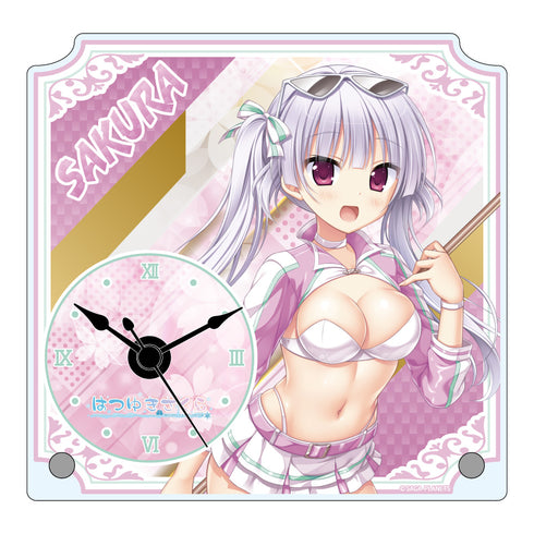 『はつゆきさくら』描き下ろし テーブルクロック 玉樹桜 RQver.