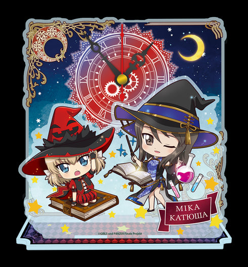 『ガールズ&パンツァー 最終章』ぷちちょこアクリルミニ時計【カチューシャ&ミカ】魔女ver.