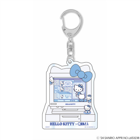 『サンリオキャラクターズ』QOOZA × HELLO KITTY / KITTYコラボ アクリルキーホルダー〔BLU〕