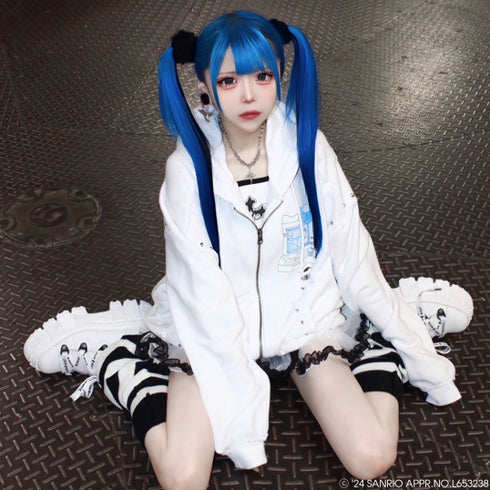 『サンリオキャラクターズ』QOOZA × HELLO KITTY / KITTYコラボパーカー〔WHT〕