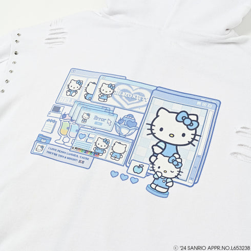 『サンリオキャラクターズ』QOOZA × HELLO KITTY / KITTYコラボパーカー〔WHT〕