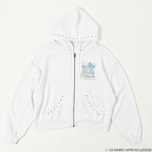『サンリオキャラクターズ』QOOZA × HELLO KITTY / KITTYコラボパーカー〔WHT〕
