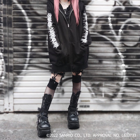 『サンリオキャラクターズ』QOOZA×Cinnamoroll / シナモロールコラボパーカー ブラック