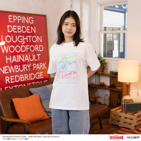 『ウルトラマン ULTRAMAN: RIING』第1弾 アメコミイラストTシャツ 6(親子のスペシウム光線)ホワイト