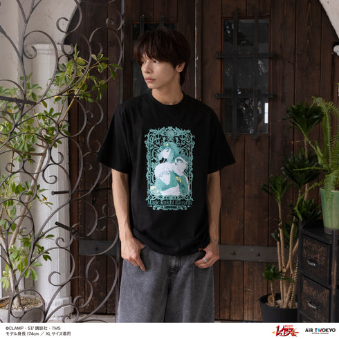 『魔法騎士レイアース』第2弾 デコラティブTシャツ 5(イーグル&ジェオ&ザズ)ブラック