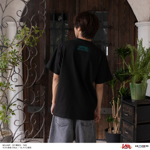 『魔法騎士レイアース』第2弾 デコラティブTシャツ 5(イーグル&ジェオ&ザズ)ブラック