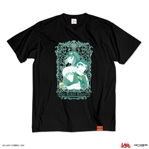 『魔法騎士レイアース』第2弾 デコラティブTシャツ 5(イーグル&ジェオ&ザズ)ブラック