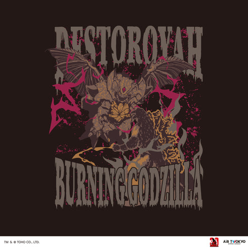 『ゴジラVデストロイア』30周年 シーンイラストTシャツ 5(ゴジラVデストロイア)ブラック