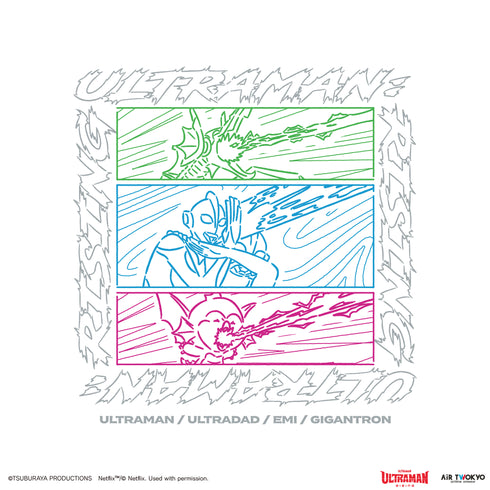 『ウルトラマン ULTRAMAN: RIING』第1弾 アメコミイラストTシャツ 6(親子のスペシウム光線)ホワイト