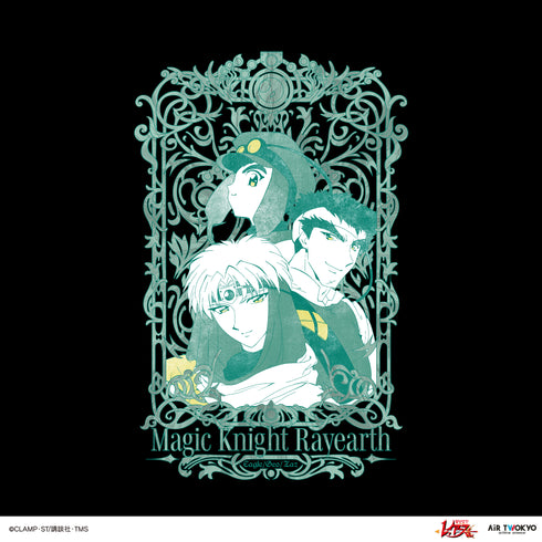 『魔法騎士レイアース』第2弾 デコラティブTシャツ 5(イーグル&ジェオ&ザズ)ブラック