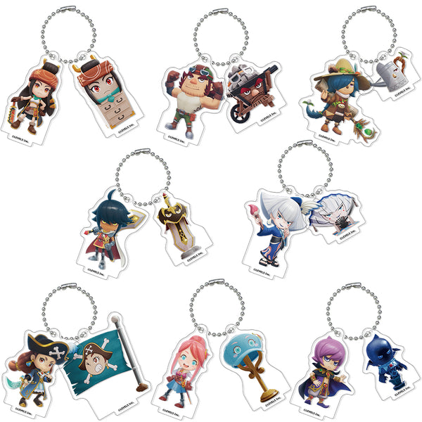 『ファンタジーライフi グルグルの竜と時をぬすむ少女』仲間キャラクタートレーディングアクリル2連キーホルダースタンド Vol.1【BOX】