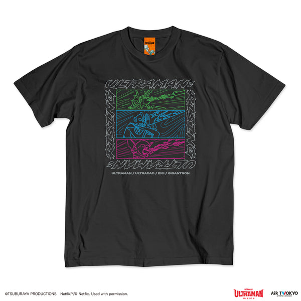 『ウルトラマン ULTRAMAN: RIING』第1弾 アメコミイラストTシャツ 6(親子のスペシウム光線)ブラック