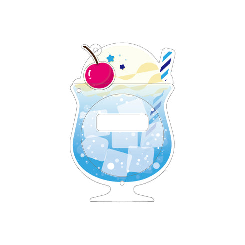 『推し活グッズ【ときメーク】』推し色クリームソーダ 缶バッジフレーム【小】_水色