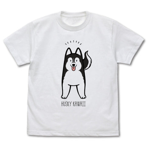 『ハマジ』ハスキー KAWAII Tシャツ / ブラック&ホワイト【202405再販】