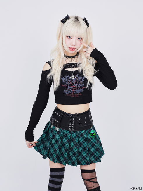 『しゅごキャラ!』QOOZA × しゅごキャラ! / チャーム付きレザーチェックスカート〔スゥモデル〕