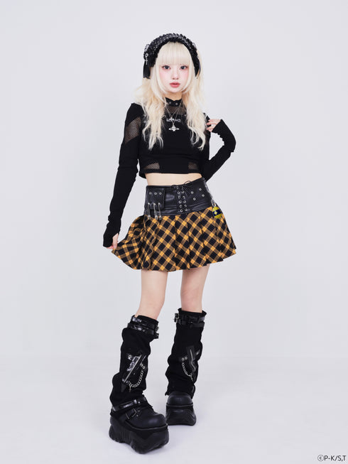 『しゅごキャラ!』QOOZA × しゅごキャラ! / チャーム付きレザーチェックスカート〔ダイヤモデル〕