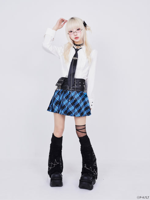 『しゅごキャラ!』QOOZA × しゅごキャラ! / チャーム付きレザーチェックスカート〔ミキモデル〕