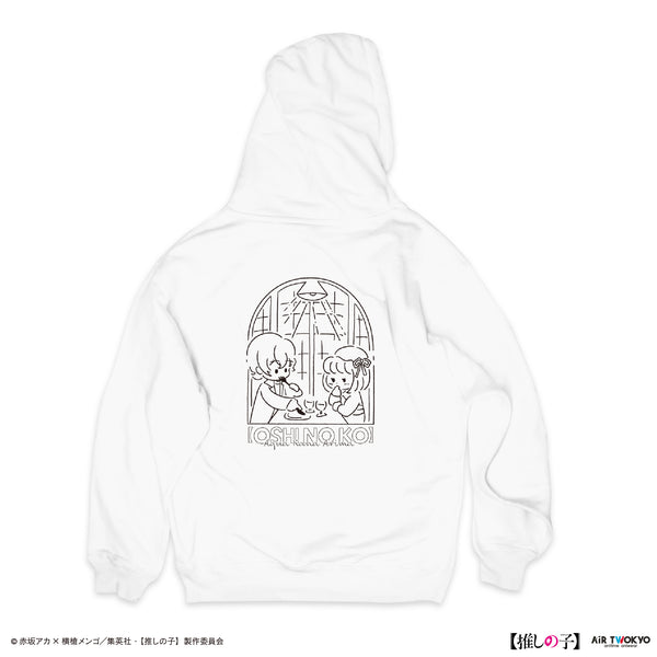 『【推しの子】』TVアニメ第2弾 モノトーンシーンイラストパーカー 4(有馬かな&アクア)ホワイト