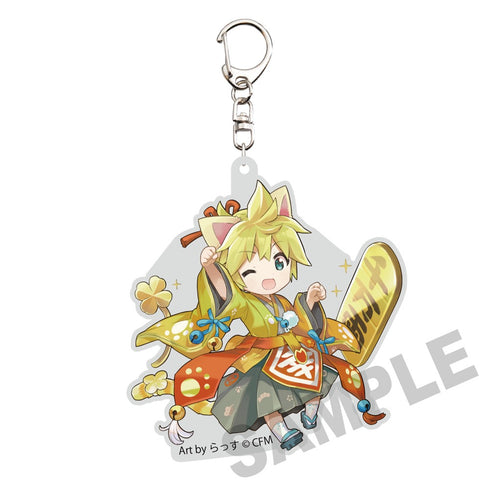 『初音ミク×招き猫』ダイカットアクリルキーホルダー 鏡音レン Art by らっす