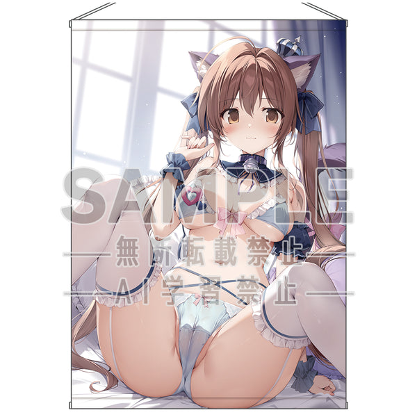 『karory描き下ろし』ねこみみ夏音ちゃんタペストリー【B1】