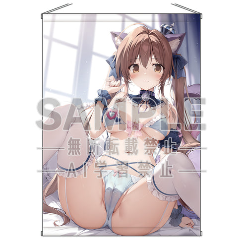 『karory描き下ろし』ねこみみ夏音ちゃんタペストリー【B2】