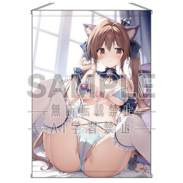 『karory描き下ろし』ねこみみ夏音ちゃんタペストリー【B2】