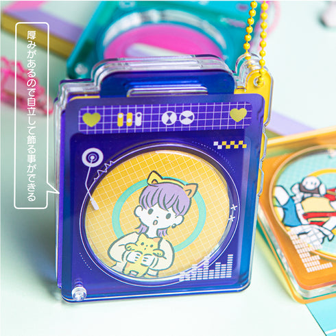 『推し活グッズ【ときメーク】』ラジカセ缶バッジフレーム_ブラック