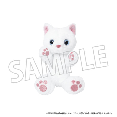 『くまめいと』ぬいぐるみマスコット もふもふねこめいと しろねこ