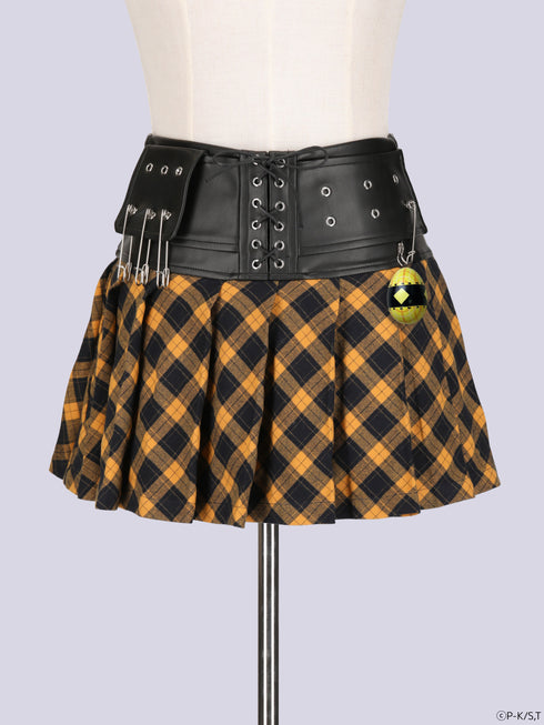 『しゅごキャラ!』QOOZA × しゅごキャラ! / チャーム付きレザーチェックスカート〔ダイヤモデル〕
