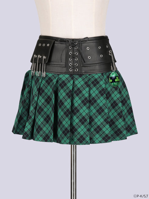 『しゅごキャラ!』QOOZA × しゅごキャラ! / チャーム付きレザーチェックスカート〔スゥモデル〕