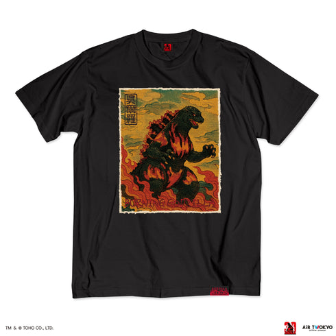 『ゴジラVデストロイア』30周年 シーンイラストTシャツ 1(呉爾羅)ブラック