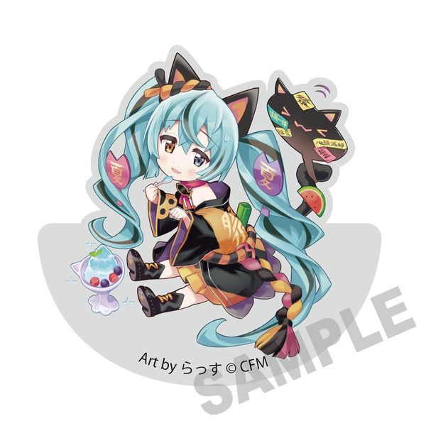 『初音ミク×招き猫』ゆらゆらアクリルブロック 初音ミク黒猫 Art by らっす