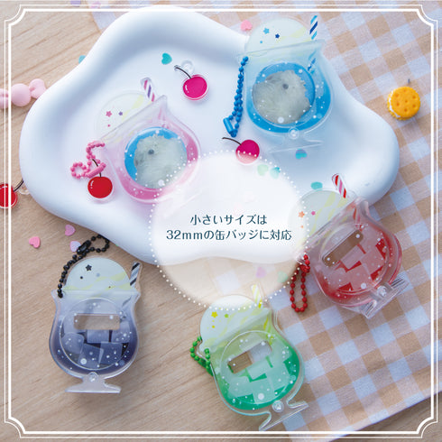 『推し活グッズ【ときメーク】』推し色クリームソーダ 缶バッジフレーム【大】_オレンジ