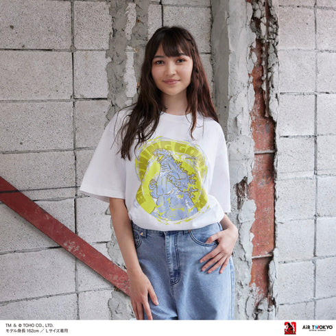 『ゴジラVデストロイア』30周年 シーンイラストTシャツ 2(バーニングゴジラ)ホワイト